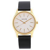 Sonata Men's Watch Analog White Dial With Black Leather Strap, 77082YL02